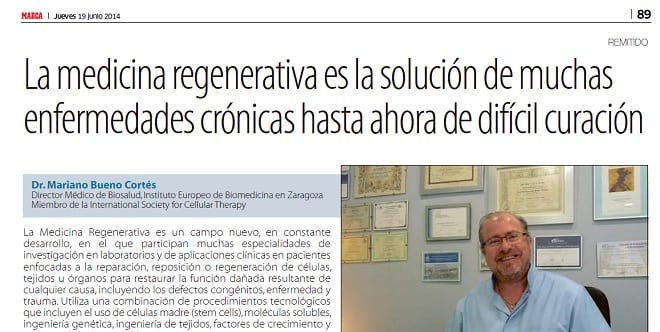 Biosalud en Marca por su aplicación de la medicina regenerativa en el deporte